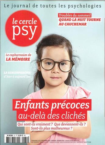 Couverture du livre « Le cercle psy n 31 enfants precoces decembre/janvier/fevrier - 2018-2019 » de  aux éditions Sciences Humaines