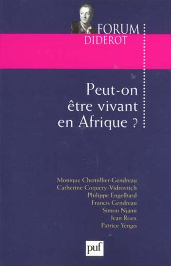 Couverture du livre « Peut-on être vivant en Afrique ? » de  aux éditions Puf