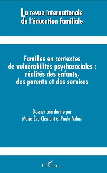 Couverture du livre « Familles en contextes de » de Clement/Milani aux éditions L'harmattan