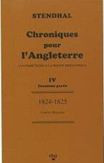 Couverture du livre « Chroniques pour l'Angleterre : contributions à la presse britannique t..5 ; 1824-1825, lettres du petit neveu de Grimm » de Mcwatters Keith G. aux éditions Uga Éditions