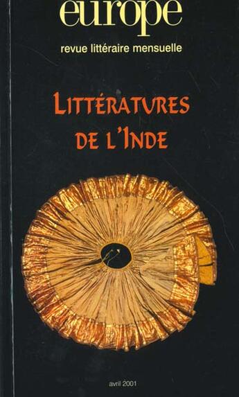 Couverture du livre « Revue Europe n.865 : littératures de l'Inde » de Anonyme aux éditions Revue Europe