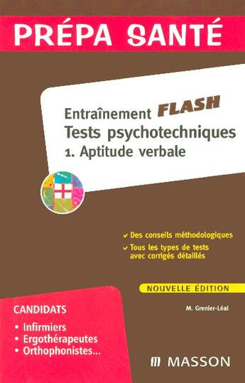 Couverture du livre « Entrainement tests psychotechniques t.1 ; aptitude verbale (4e édition) » de  aux éditions Elsevier-masson