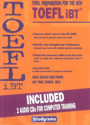 Couverture du livre « TOEFL ; total preparation for the TOEFL » de  aux éditions Studyrama