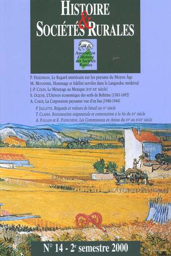 Couverture du livre « REVUE HISTOIRE ET SOCIETES RURALES : Les Histoire & Sociétés Rurales, n° 14/2000-2 : Les Paysans vus d'en bas : nouveaux regards sur les dominés » de Pur aux éditions Pu De Rennes