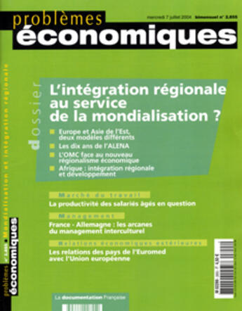 Couverture du livre « L'integration regionale au service de la mondialisation ? » de  aux éditions Documentation Francaise