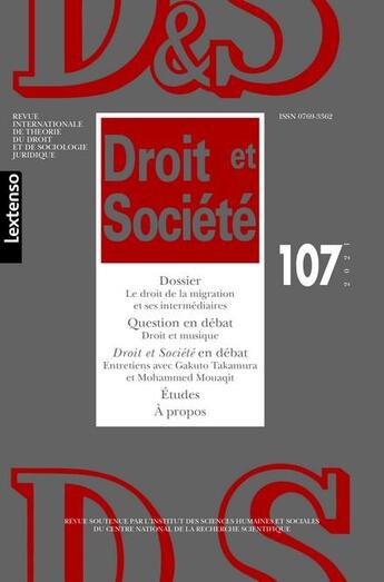 Couverture du livre « Droit et societe n 107-2021 » de  aux éditions Lgdj