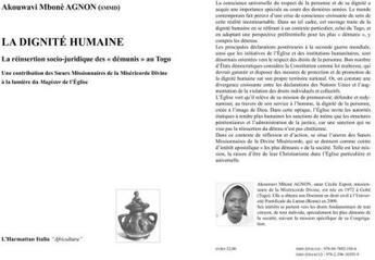 Couverture du livre « La dignité humaine ; la réinsertion socio-juridique des 