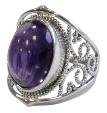 Couverture du livre « Bague baroque argent - kanti - amethyste - t53 » de  aux éditions Dg-exodif