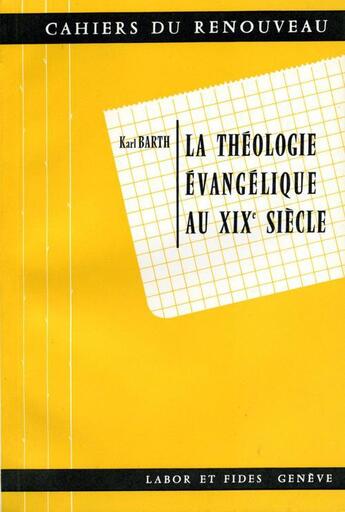 Couverture du livre « Theologie evangelique xixe » de  aux éditions Labor Et Fides