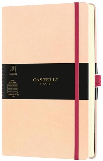 Couverture du livre « Carnet aquarela grand format ligne rose pale » de Castelli aux éditions Castelli Milano