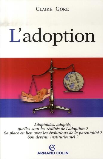 Couverture du livre « L'adoption » de Gore Claire aux éditions Armand Colin