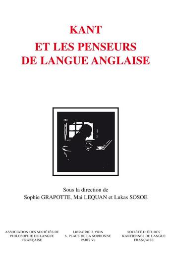 Couverture du livre « Kant et les penseurs de langue anglaise » de  aux éditions Vrin