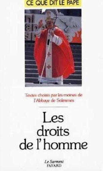 Couverture du livre « Les droits de l'homme » de Jean-Paul Ii aux éditions Jubile