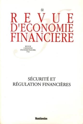 Couverture du livre « Sécurité et régulation financière » de  aux éditions Association D'economie Financiere