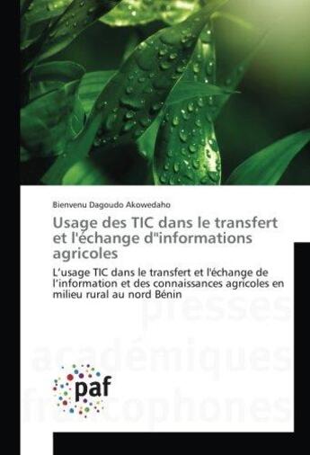 Couverture du livre « Usage des TIC dans le transfert et l'échange d