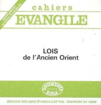 Couverture du livre « SCE-56 Lois de l'Ancien Orient » de Seux Marie-Joseph aux éditions Cerf