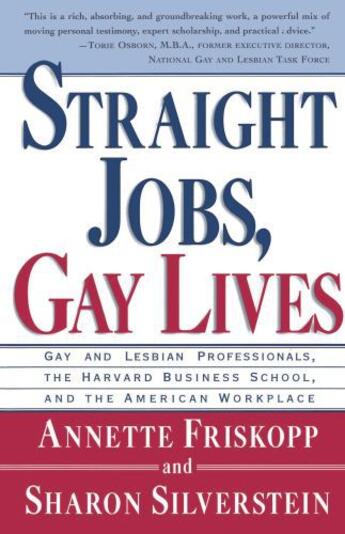 Couverture du livre « Straight Jobs Gay Lives » de Friskopp Annette aux éditions Touchstone