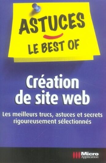 Couverture du livre « Création de site web » de Karine Warbesson aux éditions Micro Application