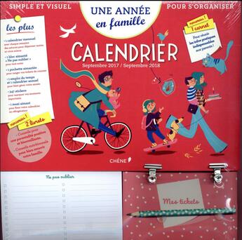 Couverture du livre « Une année en famille ; calendrier familial septembre (édition 2017/2018) » de  aux éditions Chene