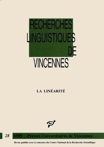 Couverture du livre « La linéarité » de  aux éditions Pu De Vincennes