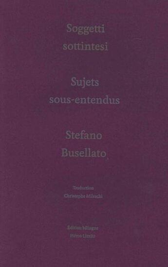 Couverture du livre « Sujets sous-entendus » de Stefano Busellato aux éditions Heros Limite