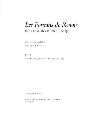 Couverture du livre « Les portraits de Renoir : impressions d'une époque » de Collins/Nochlin aux éditions Gallimard