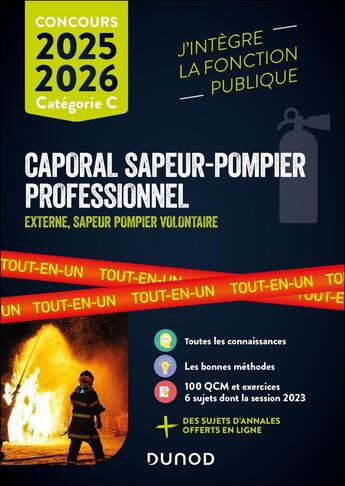 Couverture du livre « Concours Caporal sapeur-pompier professionnel 2025-2026 : Tout-en-un » de Nathalie Nadaraj et Hakim Mamouri et Davina Berthelot et Laure Passoni et Sebastien Fougeray et Roland Ligary aux éditions Dunod