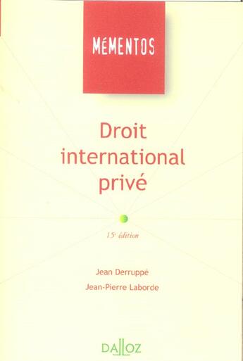 Couverture du livre « Droit International Prive » de Jean Derruppe et Jean-Pierre Laborde aux éditions Dalloz