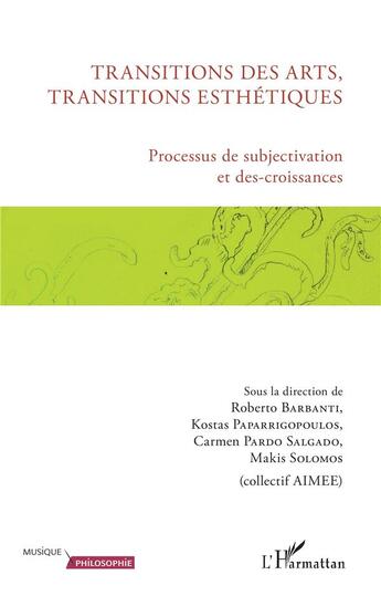 Couverture du livre « Transitions des arts, transitions esthétiques ; processus de subjectivation et des-croissances » de  aux éditions L'harmattan