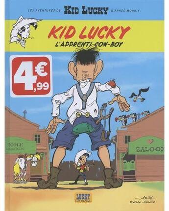 Couverture du livre « Les aventures de Kid Lucky d'après Morris t.1 ; l'apprenti cow-boy » de Achde aux éditions Lucky Comics