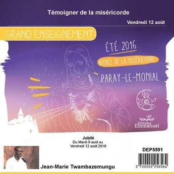 Couverture du livre « Temoigner de la misericorde » de  aux éditions Emmanuel