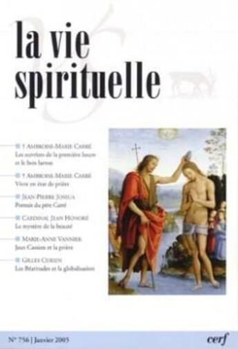 Couverture du livre « La vie spirituelle n 756 » de  aux éditions Cerf