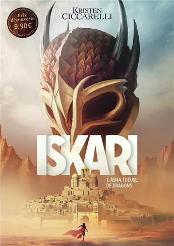 Couverture du livre « Iskari T.1 ; Asha, tueuse de dragons » de Kristen Ciccarelli aux éditions Gallimard-jeunesse