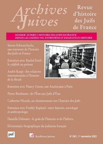 Couverture du livre « Archives juives, vol. 55, n.1, 2022 » de  aux éditions Puf