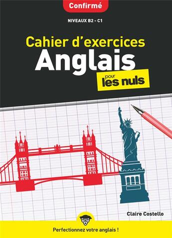 Couverture du livre « Cahier d'exercices anglais confirme pour les nuls » de Claire Costello aux éditions First