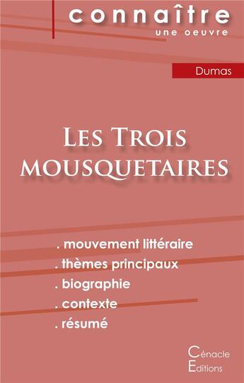 Couverture du livre « Fiche de lecture les trois mousquetaires, de Alexandre Dumas ; (analyse littéraire de référence et résumé complet) » de  aux éditions Editions Du Cenacle