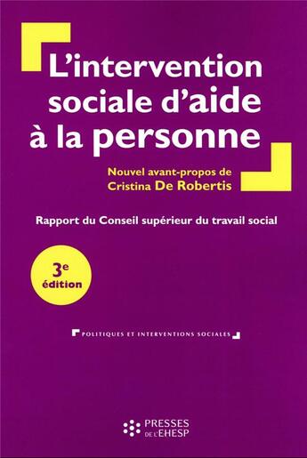 Couverture du livre « L'intervention sociale d'aide à la personne » de Conseil Superieur Du Travail Social aux éditions Ehesp