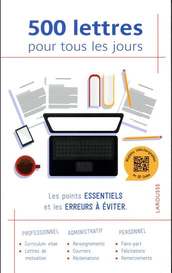 Couverture du livre « 500 lettres pour tous les jours » de  aux éditions Larousse