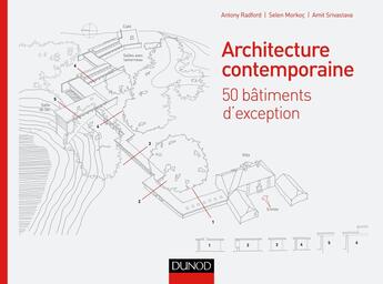 Couverture du livre « Architecture contemporaine ; 50 bâtiments d'exception qui font l'architecture d'aujourd'hui » de Antony Radford aux éditions Dunod