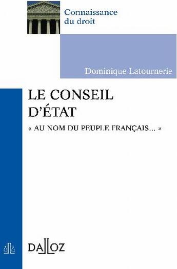 Couverture du livre « Le conseil d'état 