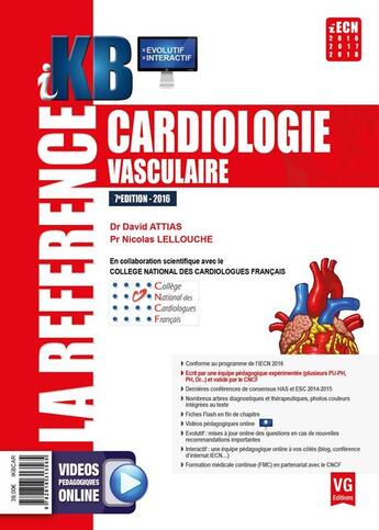 Couverture du livre « IKB ; cardiologie vasculaire (édition 2016) » de David Attias et Nicolas Lellouche aux éditions Vernazobres Grego