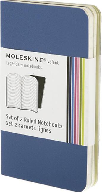 Couverture du livre « Carnet volant ligne tres petit ft set 2 couv. souple bleu » de Moleskine aux éditions Moleskine Papet