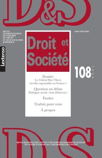 Couverture du livre « Droit & societe n 108-2021 » de  aux éditions Lgdj