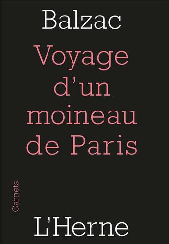 Couverture du livre « Voyage d'un moineau de Paris » de Honoré De Balzac aux éditions L'herne