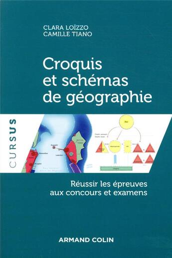 Couverture du livre « Croquis et schémas de géographie ; réussir les épreuves aux concours et examens » de Camille Tiano et Clara Loizzo aux éditions Armand Colin