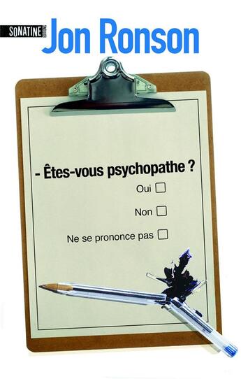 Couverture du livre « Êtes-vous psychopathe ? » de Jon Ronson aux éditions Sonatine