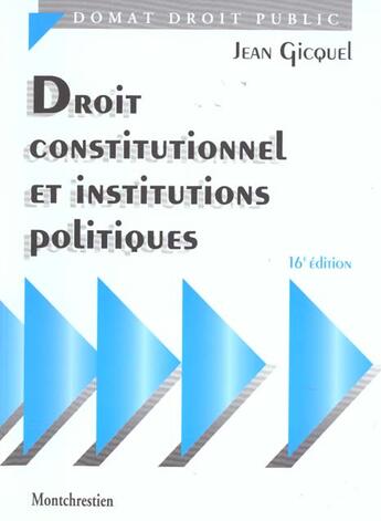 Couverture du livre « Dt constitutionnel inst.polit. » de Jean Gicquel aux éditions Lgdj