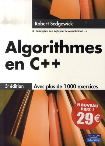 Couverture du livre « Algorithmes en c++ (3e édition) » de Robert Sedgewick aux éditions Pearson