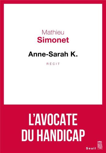 Couverture du livre « Anne-Sarah K. » de Mathieu Simonet aux éditions Seuil