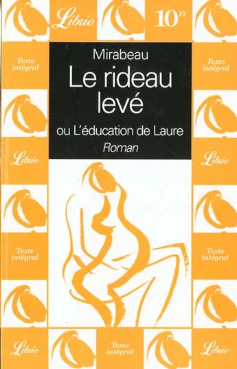 Couverture du livre « Le rideau leve ou l'education de laure » de Mirabeau aux éditions J'ai Lu